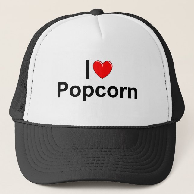 I Popcorn der Liebe-(Herz) Truckerkappe (Vorderseite)