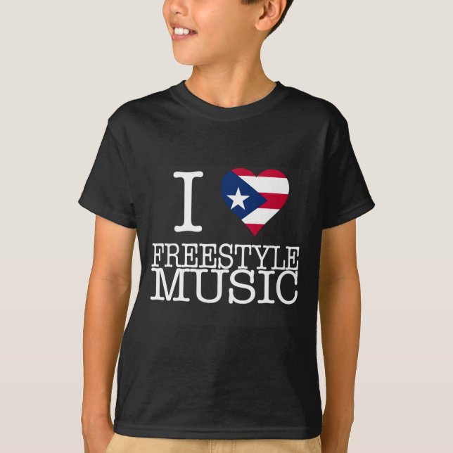 I Pr Heart Style Music Black T Shirt  (Vorderseite)
