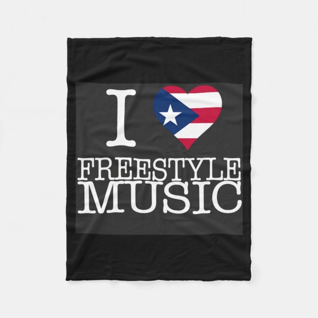 I Pr Heart Style Music Black T Shirt  Fleecedecke (Vorderseite)