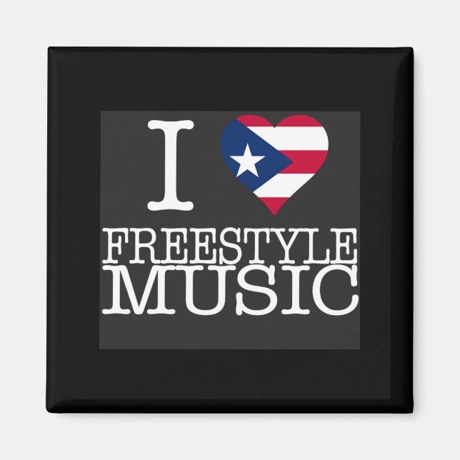 I Pr Heart Style Music Black T Shirt  Magnet (Vorne)