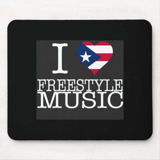 I Pr Heart Style Music Black T Shirt  Mousepad (Vorne)