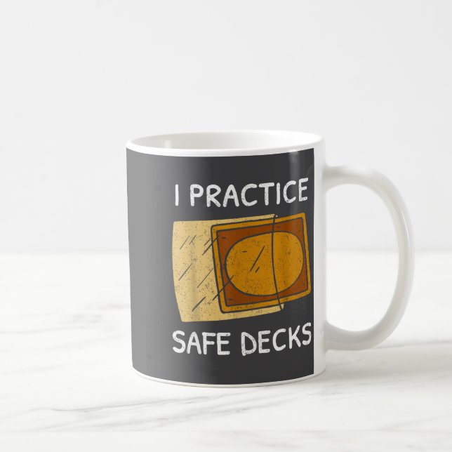 I Practice Safe Decks Trading Card Game Pun Humor  Kaffeetasse (Rechts)