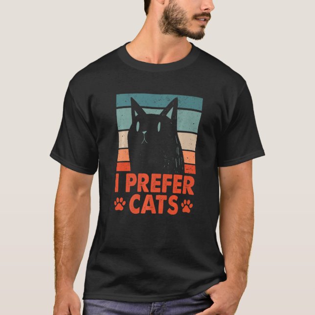 I Prefer Cats Introvert Cat Antisocial Kitten Cat  T-Shirt (Vorderseite)