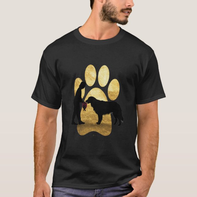 I Prefer Dogs Over People – Faux-Gold Paw & Silhou T-Shirt (Vorderseite)