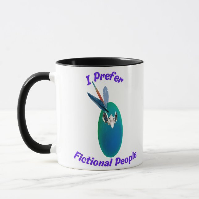 I Prefer Fictional People Mug for Writers Readers Tasse (Links)