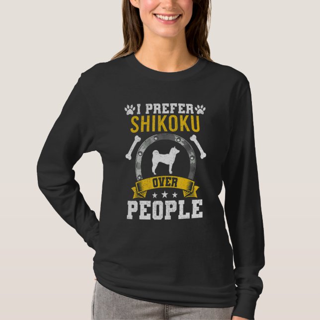 I Prefer Shikoku Over People Dog T-Shirt (Vorderseite)