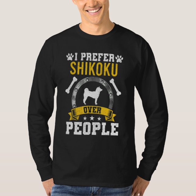 I Prefer Shikoku Over People Dog T-Shirt (Vorderseite)