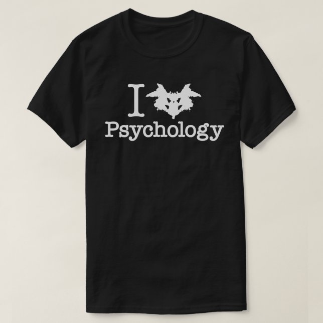 I Psychologie des Herz-(Rorschach Tintenkleks) T-Shirt (Design vorne)