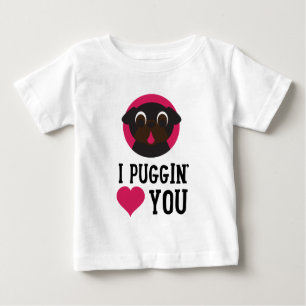 I Puggin Liebe schwärzen Sie Mops Baby T-shirt
