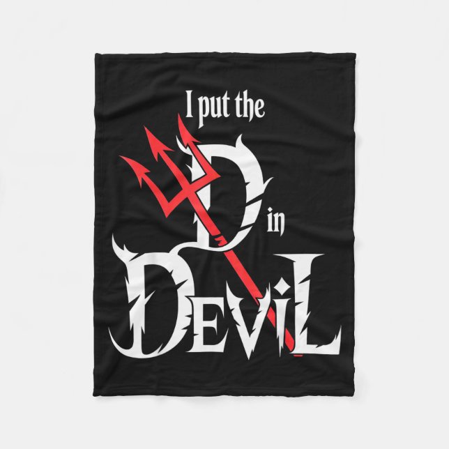 I Put D In Devil Halloween Funny Couple Halloween  Fleecedecke (Vorderseite)