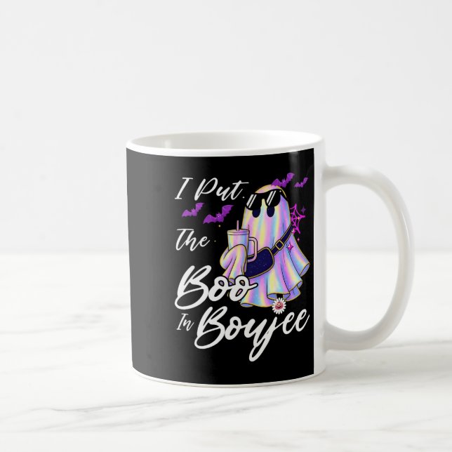 I Put The Boo In Boujee Funny Leopard Boujie Ghost Kaffeetasse (Rechts)