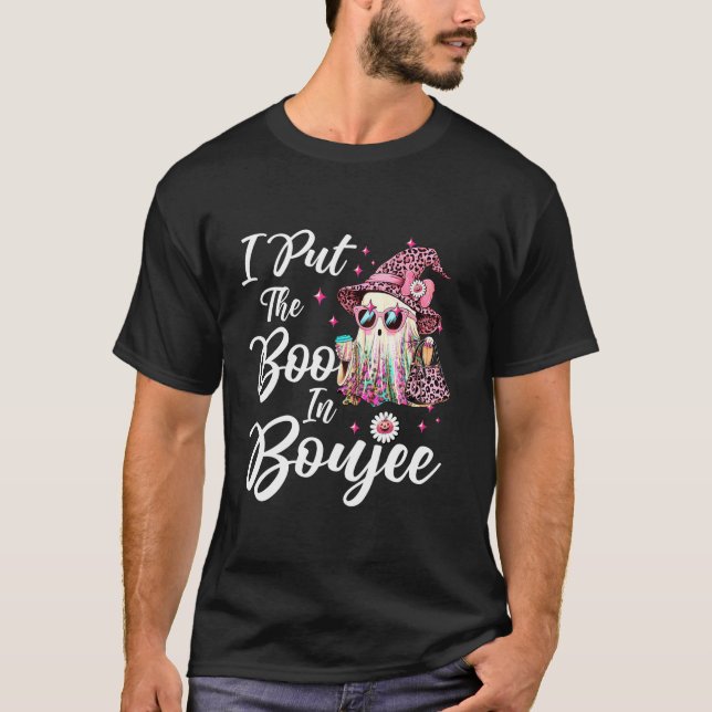 I Put The Boo in Boujee Ghost Funny Pink Leopard H T-Shirt (Vorderseite)