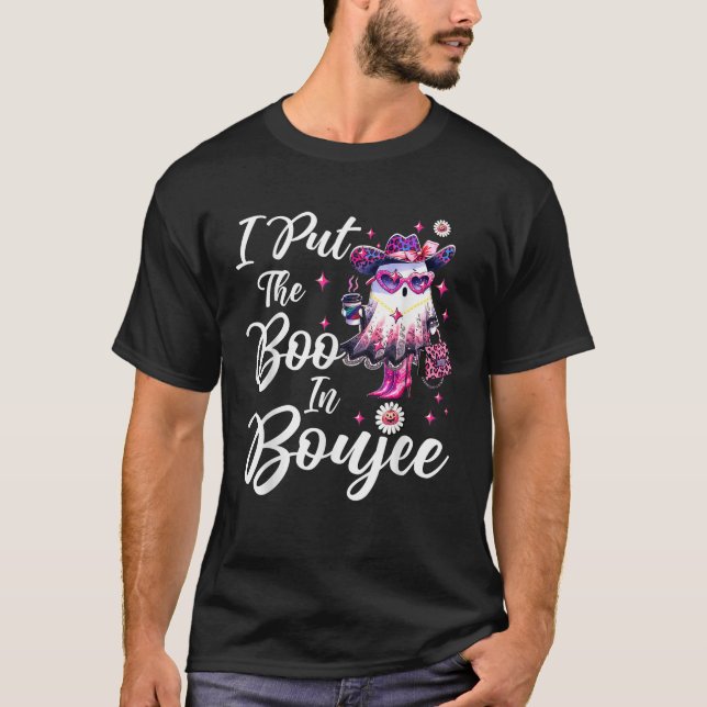 I Put The Boo in Boujee Lace Ghost Funny Leopard H T-Shirt (Vorderseite)
