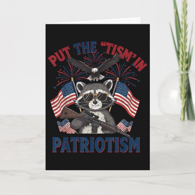 I Put The Tism In Patriotism Athletic Eagle  Karte (Vorderseite)