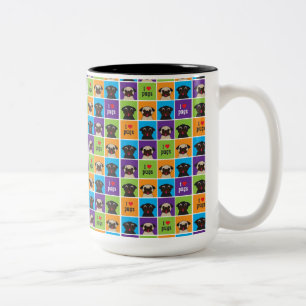 I quadriert Liebe-Mops-Farbe die zwei Ton-Tasse Zweifarbige Tasse