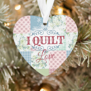 I quilt-Liebe-Patchwork-Quilter-Nähwein Weihnachte Ornament