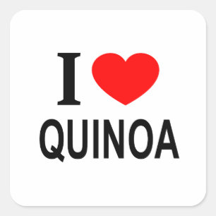 I ❤️ QUINOA I LIEBE QUINOA I HERZ QUINOA QUADRATISCHER AUFKLEBER