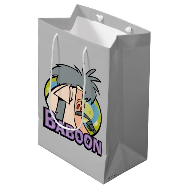 I.R. Baboon Character Abzeichen Mittlere Geschenktüte (Vorderseite Schrägansicht)
