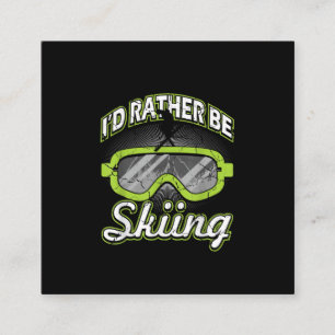 I Rar Be Ski Funny Winter Sports Ski Goggles S Quadratische Visitenkarte