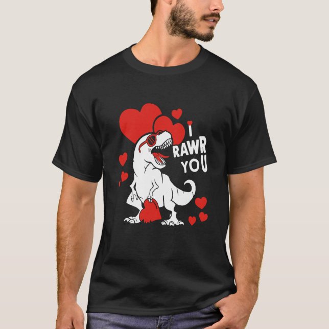 I rawr you Dinosaur Trex Valentine's Day Boys Girl T-Shirt (Vorderseite)