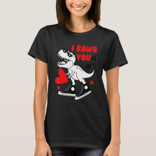 I Rawr You Valentine's Day Heart Niedlich Dinosaur T-Shirt