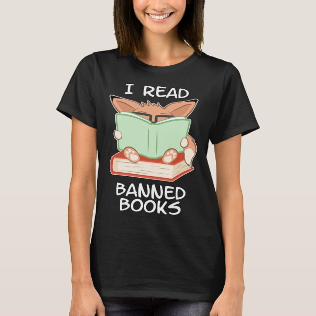 I read banned books nerd fox T-Shirt (Vorderseite)