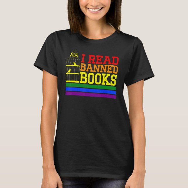 I Read Banned Books Reading Library 2 T-Shirt (Vorderseite)