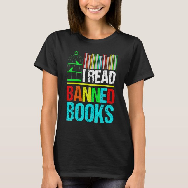 I Read Banned Books Reading Library T-Shirt (Vorderseite)