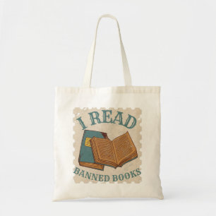 i read banned books vintage books lover tragetasche