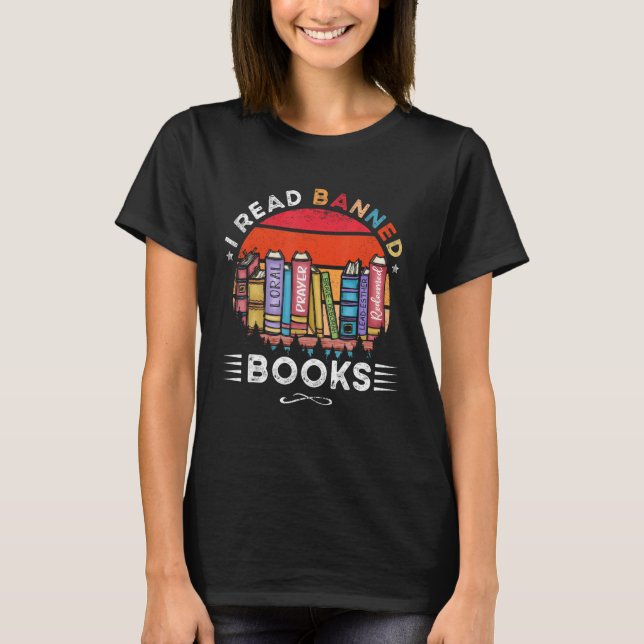 I Read Banned Books Week Librarian Freedom Reader T-Shirt (Vorderseite)