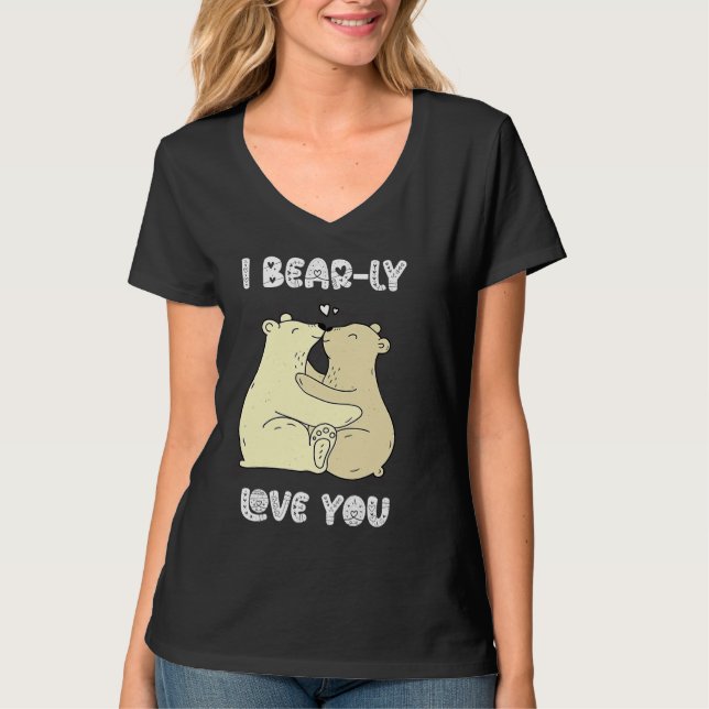 I Really Love You Cute Lovely Bears Romantic Valen T-Shirt (Vorderseite)