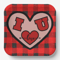 I regle U I Liebe Sie Buffalo Karierte Papierplatt