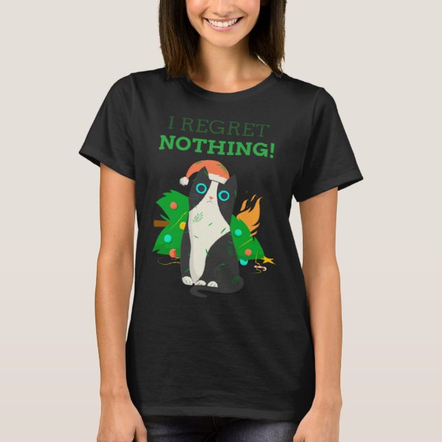 I Regret Nothing Christmas Cat Perfect T-Shirt (Vorderseite)