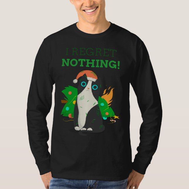 I Regret Nothing Christmas Cat Perfect T-Shirt (Vorderseite)