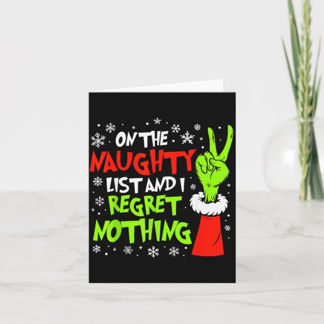 I Regret Nothing Funny Christmas  Karte (Vorderseite)