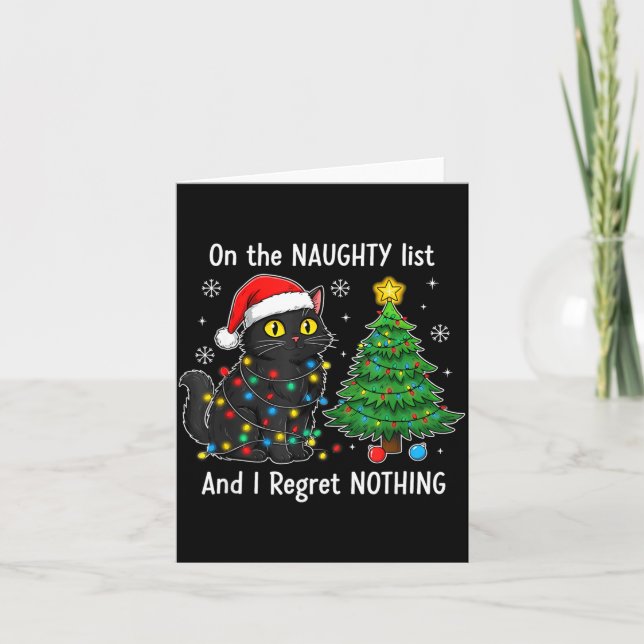 I Regret Nothing On The Naughty List Christmas Bla Karte (Vorderseite)