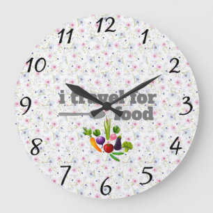 I Reise für die Lebensmittelmauer Große Wanduhr