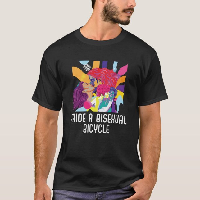 I reise mit einem bisexuellen Fahrrad Bisexueller  T-Shirt (Vorderseite)