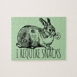 I Require Snacks Cute Bunny Rabbit Puzzle