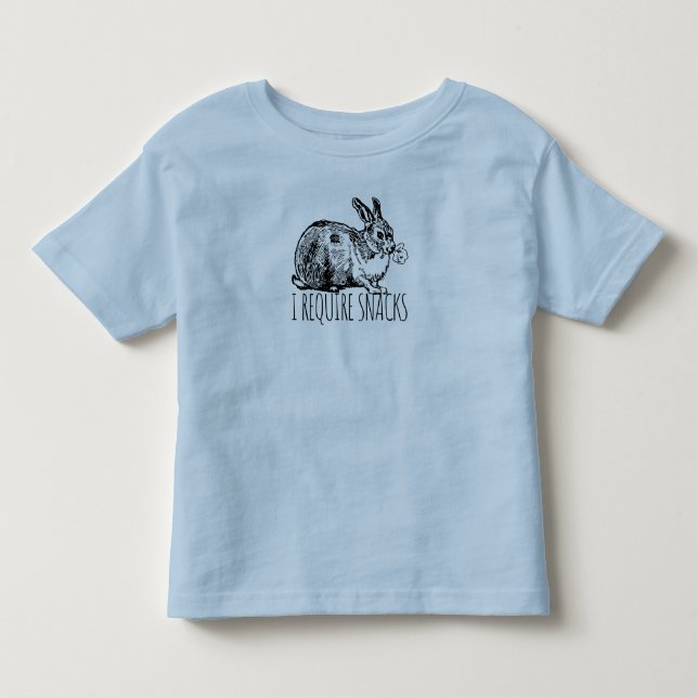 I Require Snacks Funny Bunny Rabbit Kleinkind T-shirt (Vorderseite)