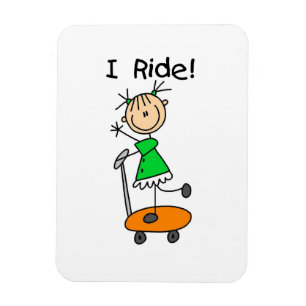 I Ride - Girl on Scooter Magnet