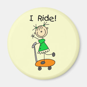 I Ride - Girl on Scooter Magnet