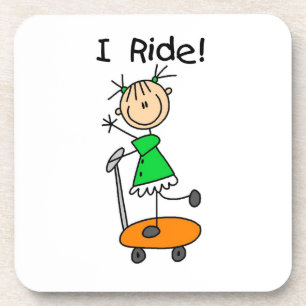 I Ride - Girl on Scooter Untersetzer