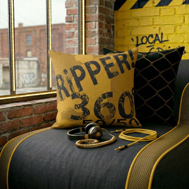 I-Ripper – Black & Gold Series doppelseitig Kissen (Von Creator hochgeladen)