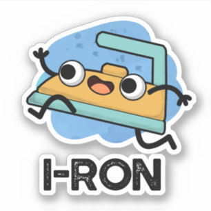 I ron Funny Running Iron Pun Aufkleber