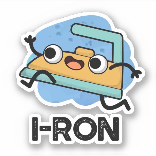 I ron Funny Running Iron Pun Aufkleber (Vorderseite)