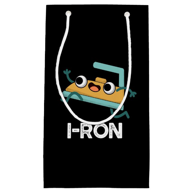 I ron Funny Running Iron Pun Dark BG Kleine Geschenktüte (Vorderseite)