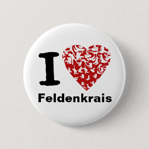 I rotes Herz Herz Feldenkrais Knopf- Button