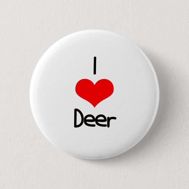 I Rotwild des Herz-(Liebe) Button (Vorderseite)