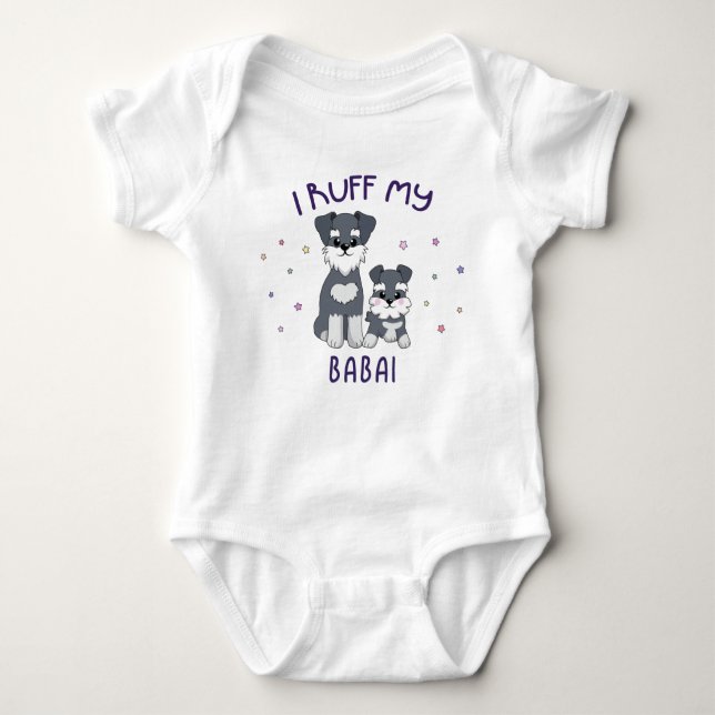 I Ruff My Babai - Niedliche Hunde Baby Strampler (Vorderseite)